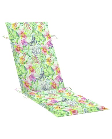Chaise longue à bascule avec coussin Bois de teck solide