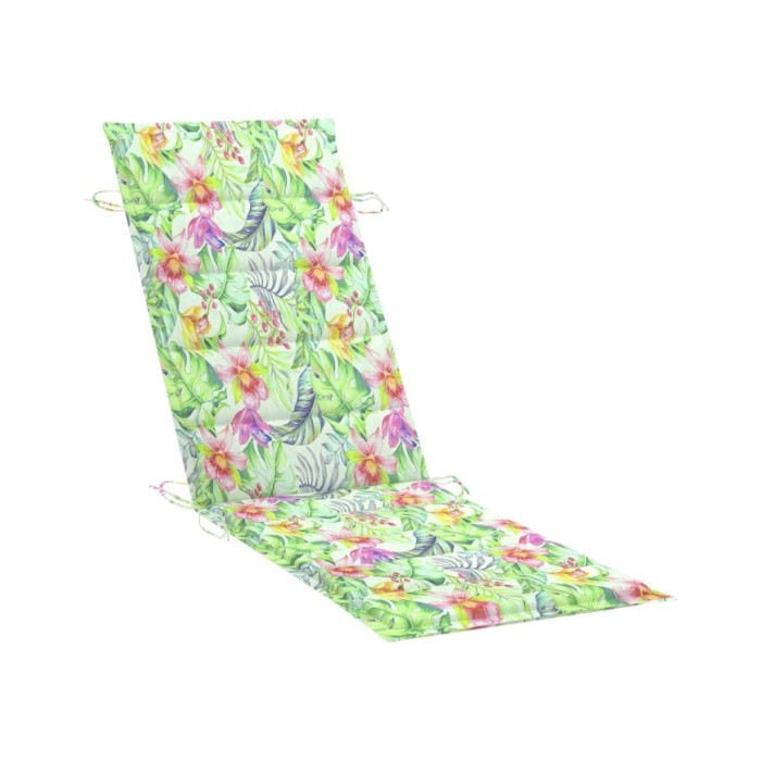 Chaise longue à bascule avec coussin Bois de teck solide