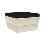 Salon de jardin palette 3 pcs avec coussins Épicéa imprégné