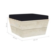 Salon de jardin palette 3 pcs avec coussins Épicéa imprégné
