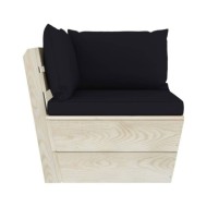 Salon de jardin palette 5 pcs avec coussins Épicéa imprégné