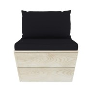 Salon de jardin palette 5 pcs avec coussins Épicéa imprégné