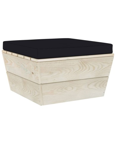 Salon de jardin palette 5 pcs avec coussins Épicéa imprégné