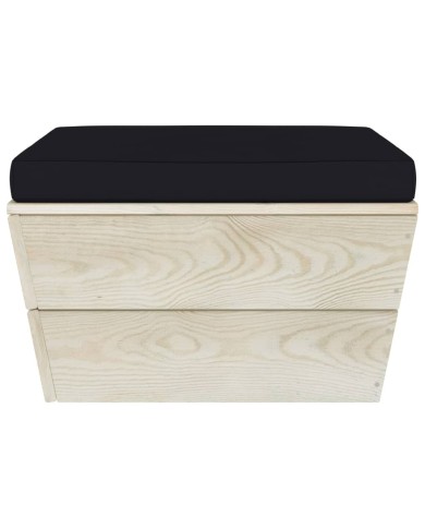 Salon de jardin palette 5 pcs avec coussins Épicéa imprégné