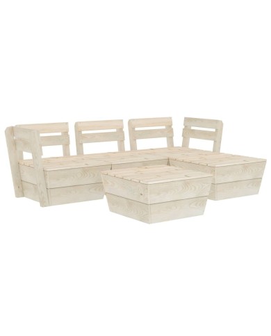 Salon de jardin palette 5 pcs Bois d'épicéa imprégné
