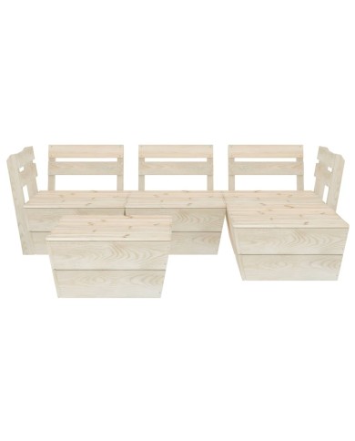 Salon de jardin palette 5 pcs Bois d'épicéa imprégné