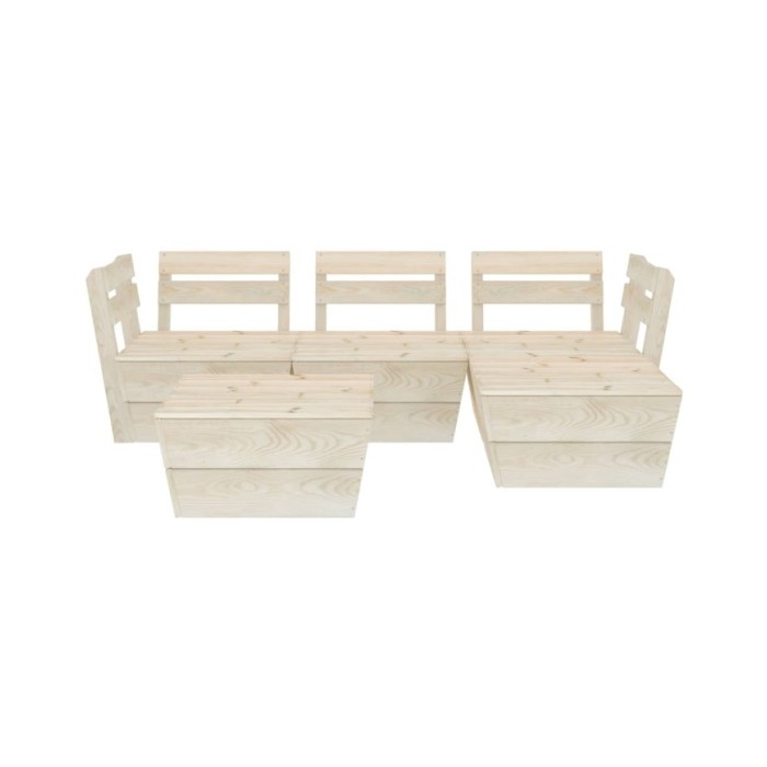 Salon de jardin palette 5 pcs Bois d'épicéa imprégné