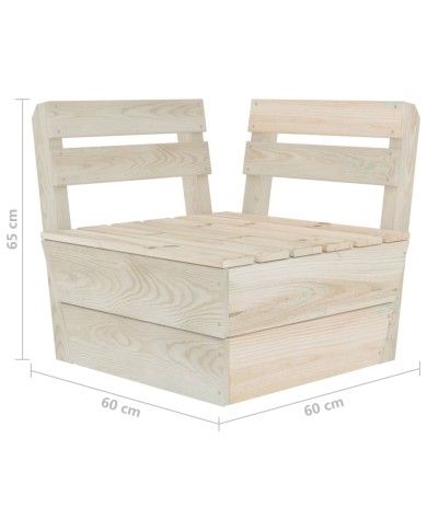 Salon de jardin palette 5 pcs Bois d'épicéa imprégné