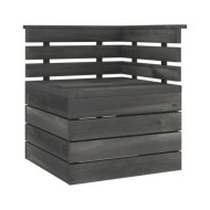 Canapé palette de jardin 2 places Gris foncé Bois de pin massif