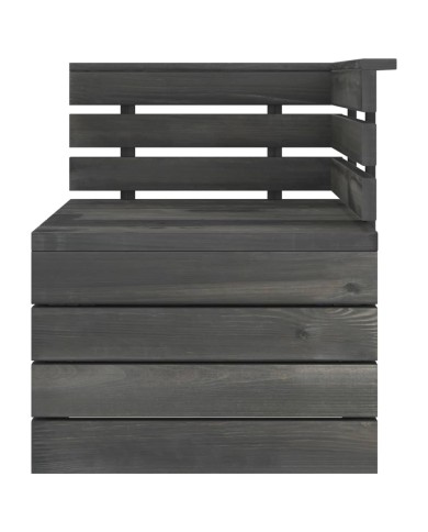 Canapé palette de jardin 2 places Gris foncé Bois de pin massif