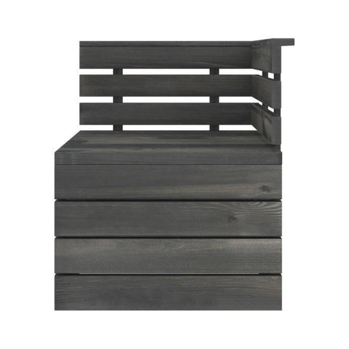 Canapé palette de jardin 2 places Gris foncé Bois de pin massif