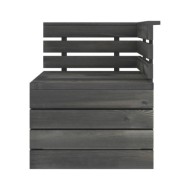 Canapé palette de jardin 2 places Gris foncé Bois de pin massif