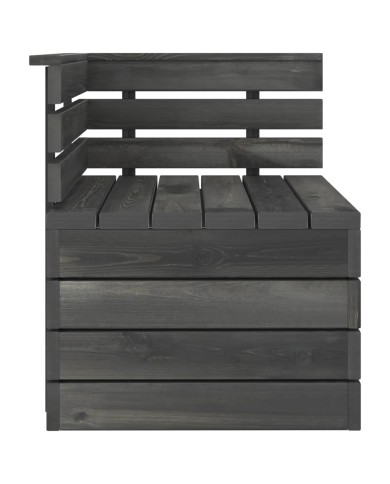 Canapé palette de jardin 2 places Gris foncé Bois de pin massif