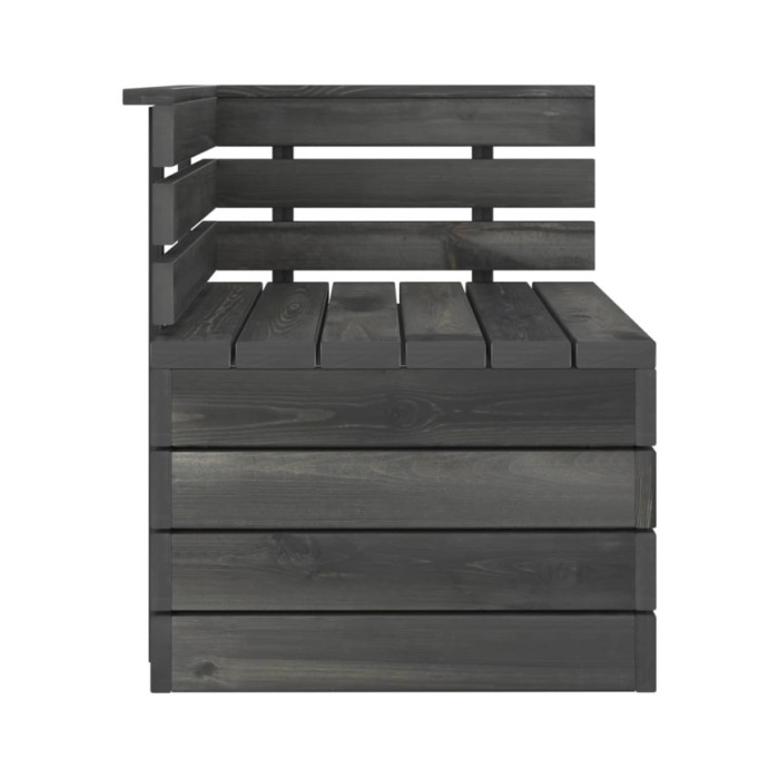 Canapé palette de jardin 2 places Gris foncé Bois de pin massif