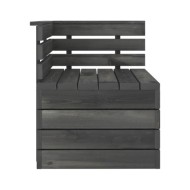 Canapé palette de jardin 2 places Gris foncé Bois de pin massif