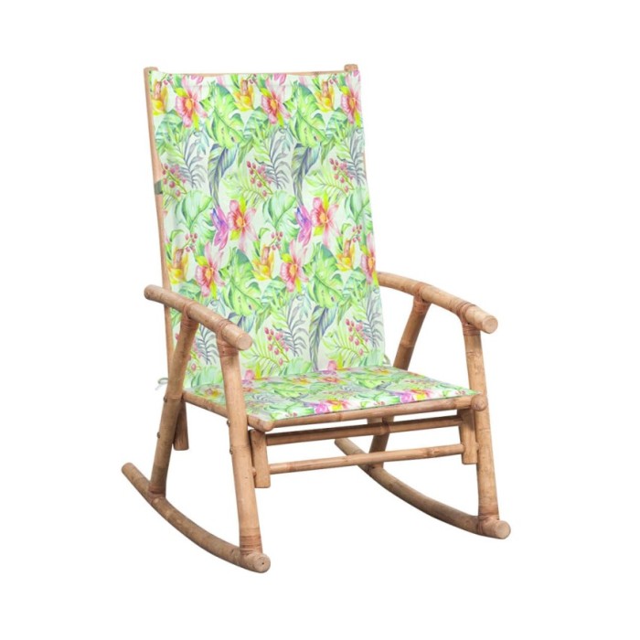 Chaise à bascule avec coussin Bambou