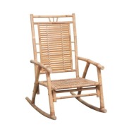 Chaise à bascule avec coussin Bambou