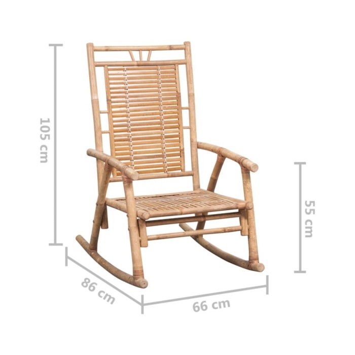 Chaise à bascule avec coussin Bambou