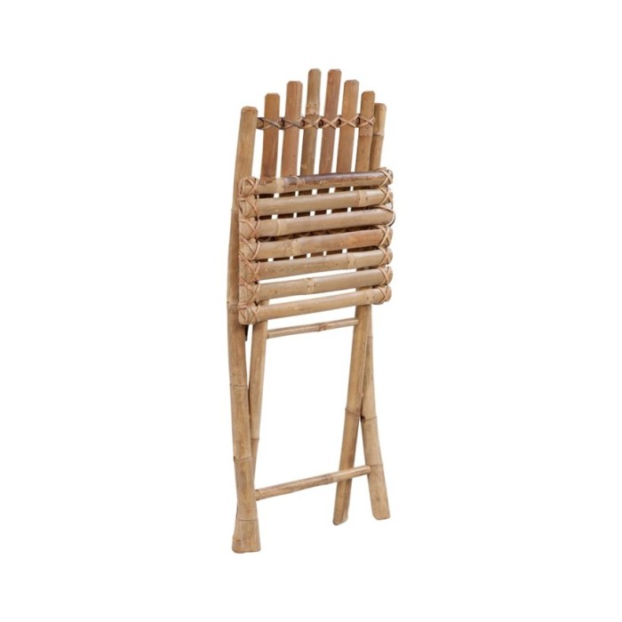 Mobilier à dîner d'extérieur pliable 5 pcs avec coussins Bambou