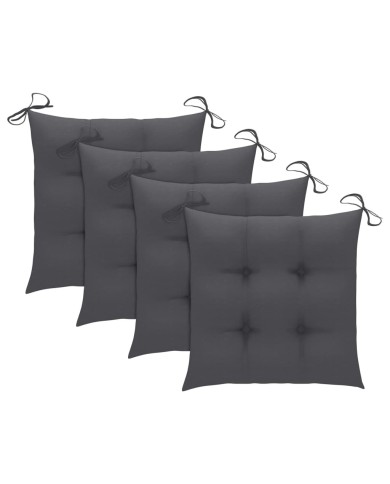 Mobilier à dîner d'extérieur pliable 5 pcs avec coussins Bambou