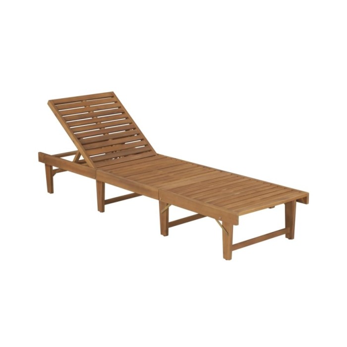 Chaise longue pliable avec coussin Bois d'acacia solide