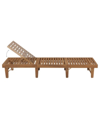 Chaise longue pliable avec coussin Bois d'acacia solide