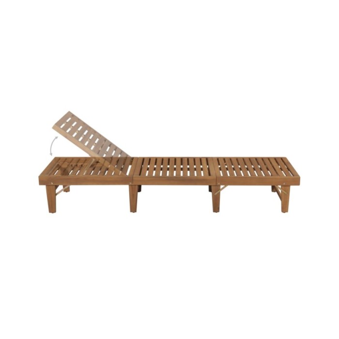 Chaise longue pliable avec coussin Bois d'acacia solide