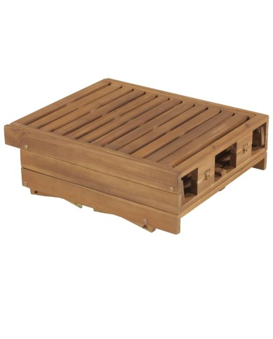 Chaise longue pliable avec coussin Bois d'acacia solide