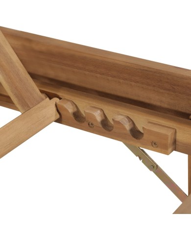 Chaise longue pliable avec coussin Bois d'acacia solide