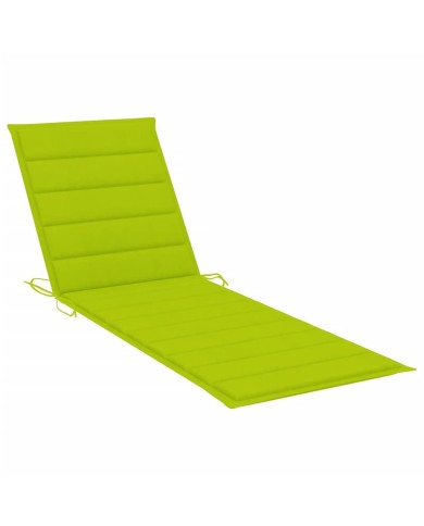 Chaise longue pliable avec coussin Bois d'acacia solide