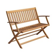 Banc de jardin avec coussin 120 cm Bois d'acacia massif