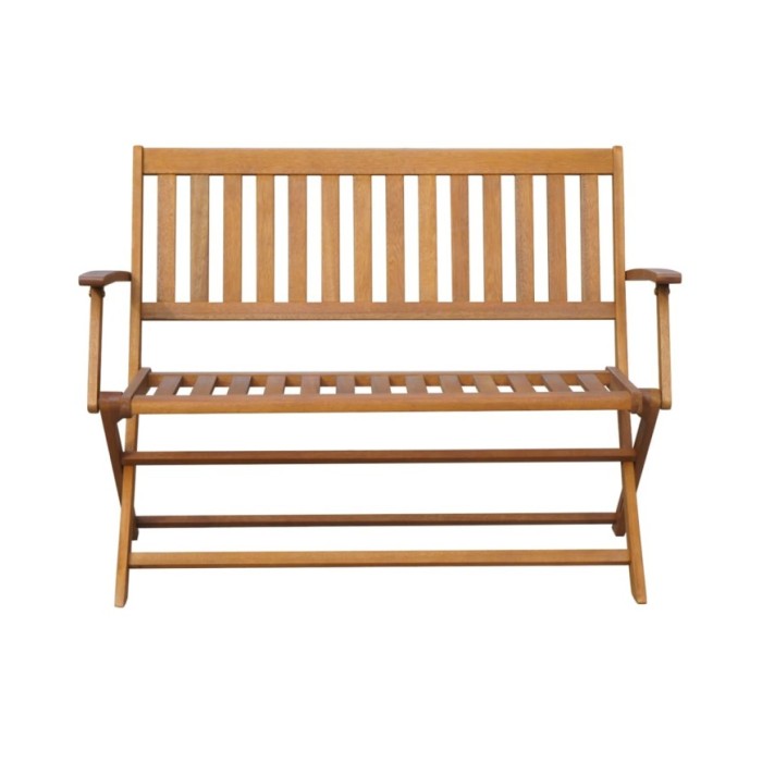 Banc de jardin avec coussin 120 cm Bois d'acacia massif