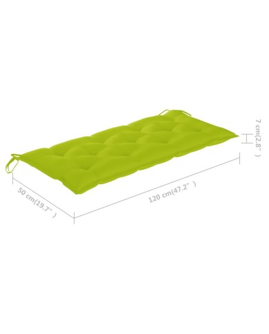 Banc de jardin avec coussin 120 cm Bois d'acacia massif