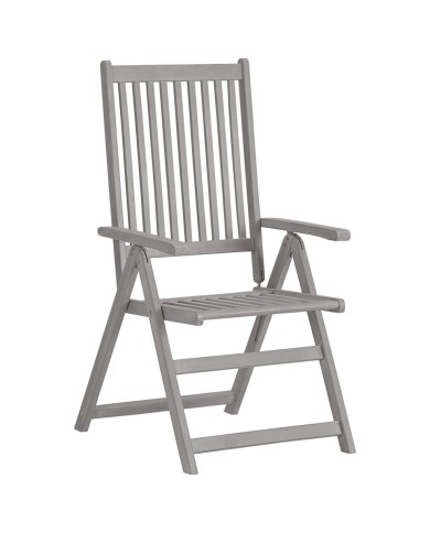 Chaises inclinables de jardin 3 pcs avec coussins Bois d'acacia