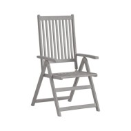 Chaises inclinables de jardin 3 pcs avec coussins Bois d'acacia