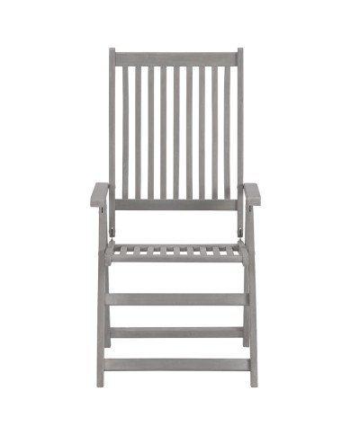 Chaises inclinables de jardin 3 pcs avec coussins Bois d'acacia