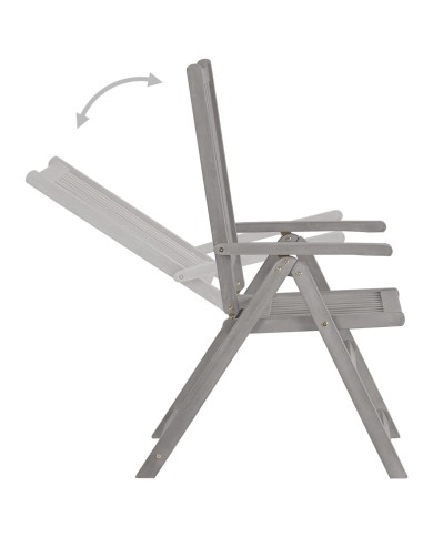Chaises inclinables de jardin 3 pcs avec coussins Bois d'acacia