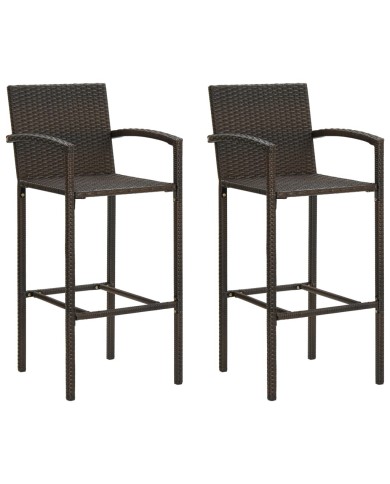 Ensemble de bar de jardin 3 pcs Marron