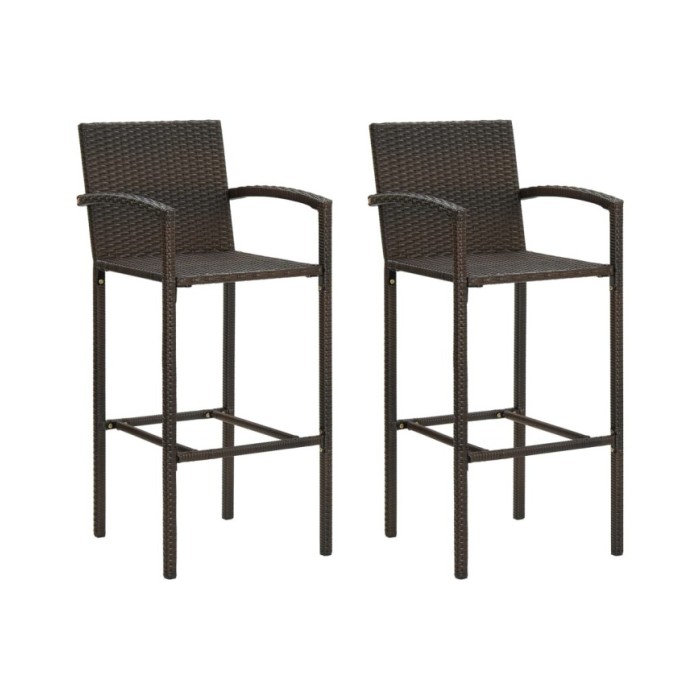 Ensemble de bar de jardin 3 pcs Marron