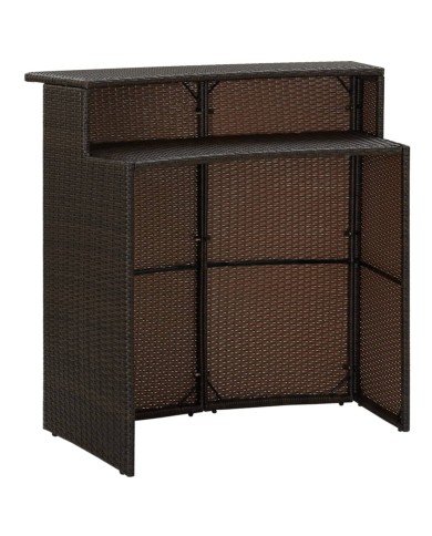 Ensemble de bar de jardin 3 pcs Marron