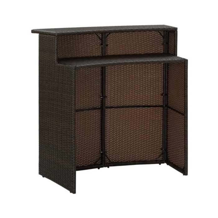 Ensemble de bar de jardin 3 pcs Marron