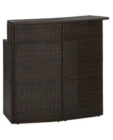 Ensemble de bar de jardin 3 pcs Marron