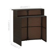 Ensemble de bar de jardin 3 pcs Marron