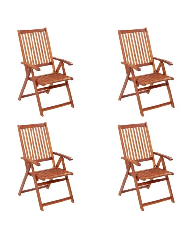 Chaises pliables de jardin 4 pcs Bois d'acacia solide 