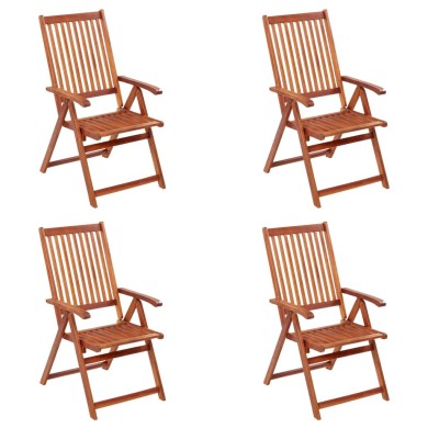 Chaises pliables de jardin 4 pcs Bois d'acacia solide 