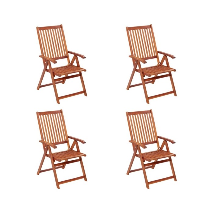Chaises pliables de jardin 4 pcs Bois d'acacia solide 