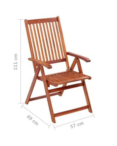 Chaises pliables de jardin 4 pcs Bois d'acacia solide 