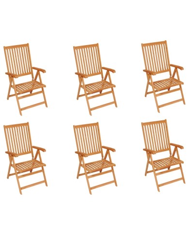 Chaises de jardin 6 pcs avec coussins anthracite Bois de teck