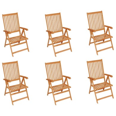 Chaises de jardin 6 pcs avec coussins anthracite Bois de teck