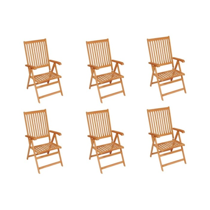 Chaises de jardin 6 pcs avec coussins anthracite Bois de teck
